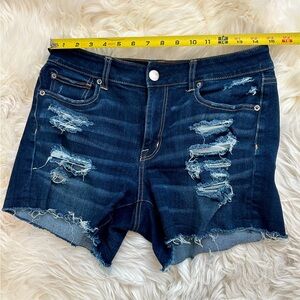 AE American eagle jean shorts mid rise distressed